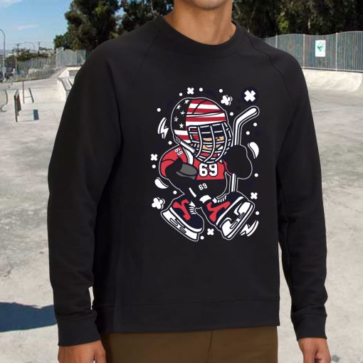 American Hockey Kid Funny Graphic Sweatshirt
