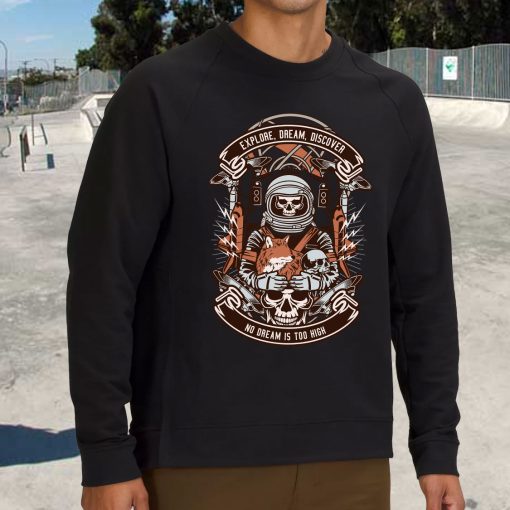 Astronaut Skull Funny Graphic Sweatshirt