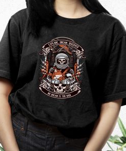 Astronaut Skull Funny Graphic T Shirt