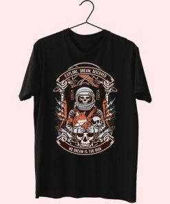 Astronaut Skull Funny Graphic T Shirt 4