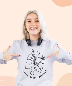 Autism Awareness Lets Grow Together Sweatshirt Earth Day Costume 3