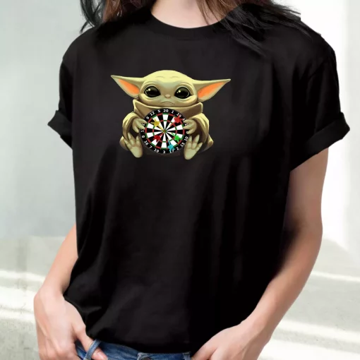 Baby Yoda Playing Darts Classic 90S T Shirt Style