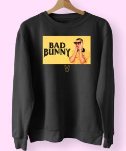 Bad Bunny Black And Yellow Essential Sweatshirt 1 Bad Bunny Black And Yellow Essential Sweatshirt 2
