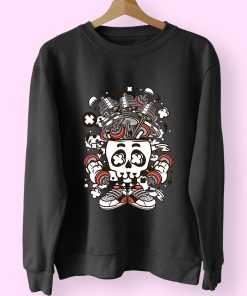 Barbell Skull Head Funny Graphic Sweatshirt