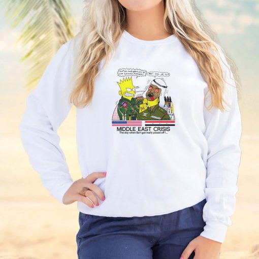 Bart Middle East Crisis Simpsons Cool Sweatshirt