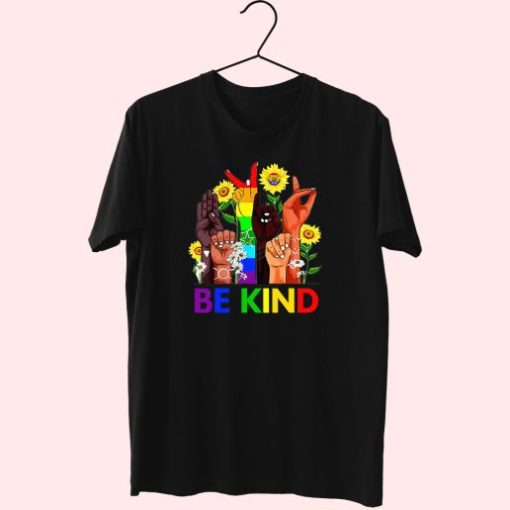 Be Kind Rainbow Sign Language 80S T Shirt Fashion