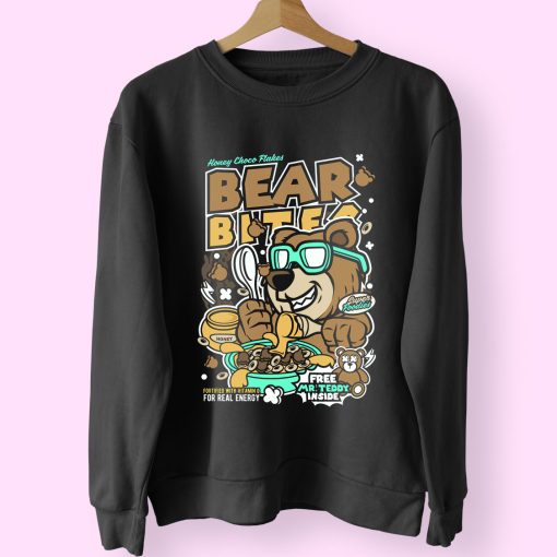 Bear Bites Funny Graphic Sweatshirt