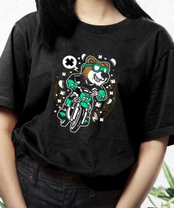Bear Motocross Rider Funny Graphic T Shirt