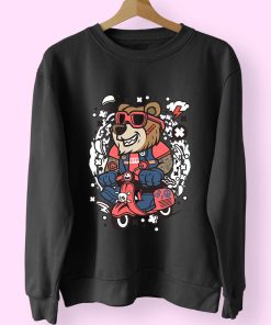 Bear Scooterist Funny Graphic Sweatshirt Bear Scooterist Funny Graphic Sweatshirt