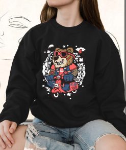 Bear Scooterist Funny Graphic Sweatshirt