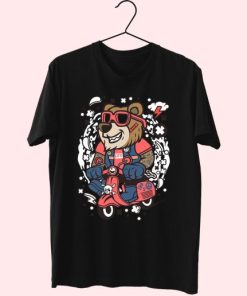 Bear Scooterist Funny Graphic T Shirt 3 Bear Scooterist Funny Graphic T Shirt 4