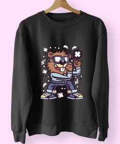 Beaver Fighter Funny Graphic Sweatshirt Beaver Fighter Funny Graphic Sweatshirt