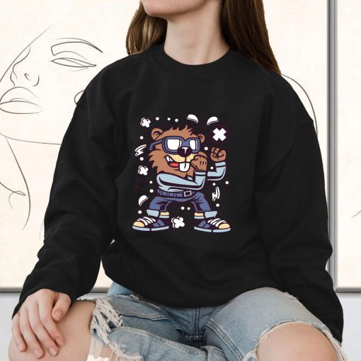 Beaver Fighter Funny Graphic Sweatshirt