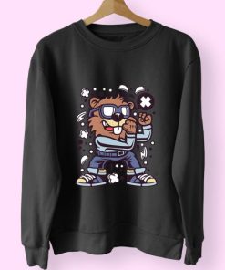 Beaver Fighter Funny Graphic Sweatshirt 4