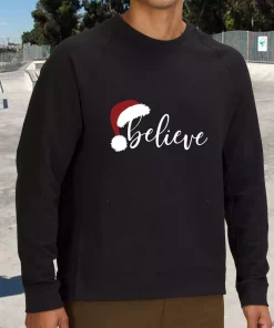 Believe Santa Hat Sweatshirt Xmas Outfit 1 Believe Santa Hat Sweatshirt Xmas Outfit 2