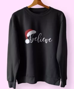 Believe Santa Hat Sweatshirt Xmas Outfit 3 Believe Santa Hat Sweatshirt Xmas Outfit 4