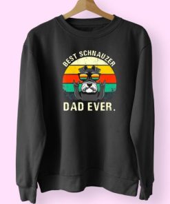 Best Schnauzer Dad Ever Trendy 80s Sweatshirt