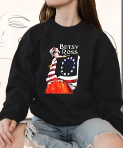 Betsy Ross American Flag 1776 Art Holiday Sweatshirt