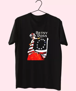 Betsy Ross American Flag 1776 Art Vetrerans Day T Shirt