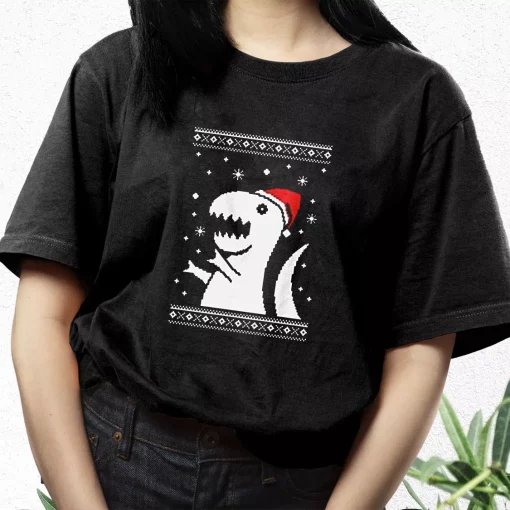 Big Trex Santa T Shirt Xmas Design