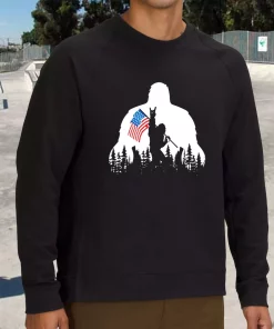 Bigfoot American Flag Holiday Sweatshirt 2 Bigfoot American Flag Holiday Sweatshirt 3