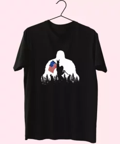 Bigfoot American Flag Vetrerans Day T Shirt 3 Bigfoot American Flag Vetrerans Day T Shirt 4