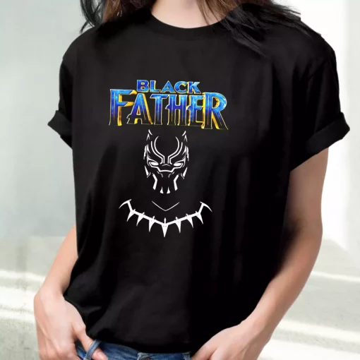 Black Father Marvel Fan T Shirt For Dad