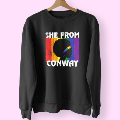 Black Girl She From Conway Arkansas 90s Fashionable Sweatshirt