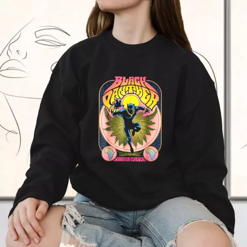 Black Panther Vintage 70’s Sweatshirt Outfit