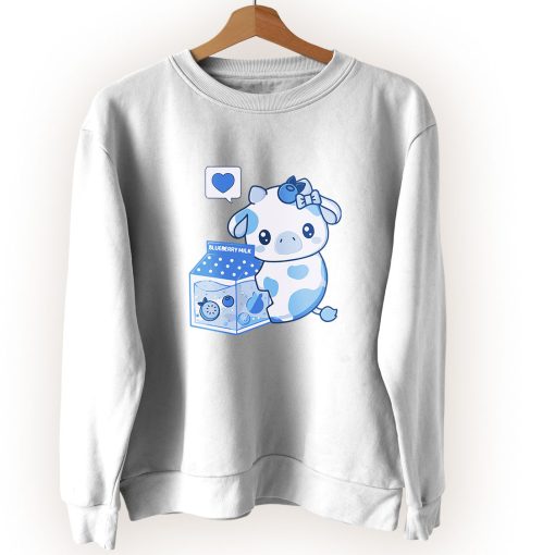 Blueberry Milk Cow Cute Sweatshirt Style