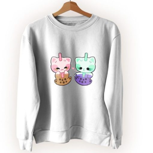 Boba Milk Tea Cat Cute Sweatshirt Style