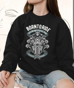 Born To Ride Skull Biker Funny Graphic Sweatshirt