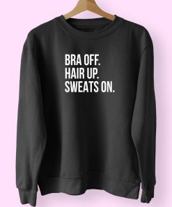 Bra Off Hair Up Vintage 70s Sweatshirt