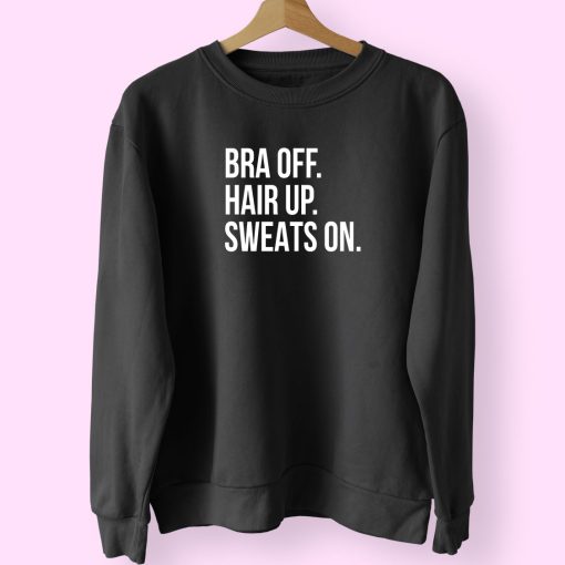 Bra Off Hair Up Vintage 70s Sweatshirt