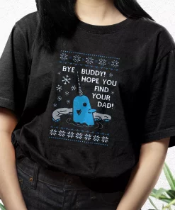 Bye Buddy Hope You Find Your Dad Elf Narwhal T Shirt Xmas Design 3