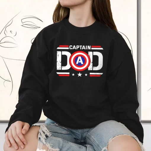 Captain Dad Superhero Funny Father Day Sweatshirt