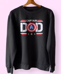 Captain Dad Superhero Funny Father Day Sweatshirt 4