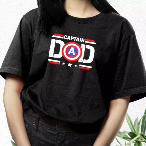 Captain Dad Superhero T Shirt For Dad