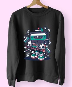 Cassette Disk Jockey Funny Graphic Sweatshirt