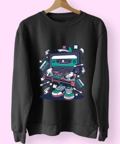 Cassette Disk Jockey Funny Graphic Sweatshirt 4