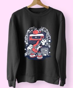 Cassette Rock Star Funny Graphic Sweatshirt 4