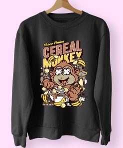 Cereal Monkey Funny Graphic Sweatshirt