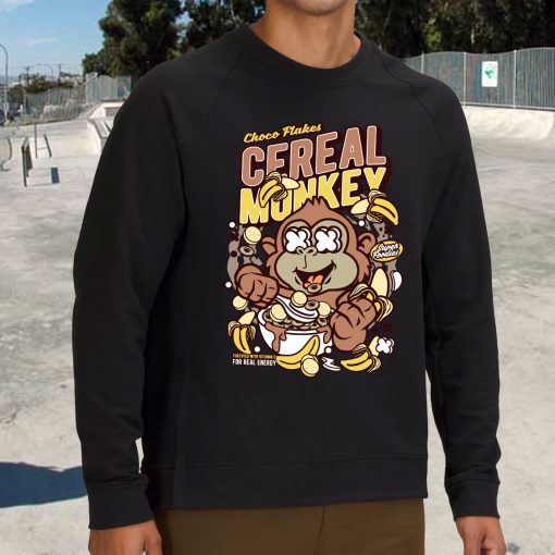 Cereal Monkey Funny Graphic Sweatshirt