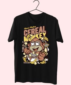Cereal Monkey Funny Graphic T Shirt