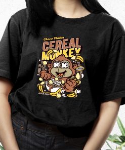 Cereal Monkey Funny Graphic T Shirt