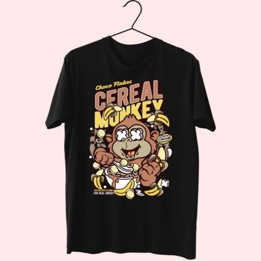 Cereal Monkey Funny Graphic T Shirt