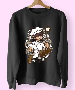 Chef Running Funny Graphic Sweatshirt