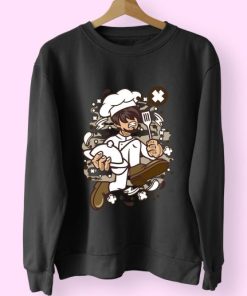 Chef Running Funny Graphic Sweatshirt 4