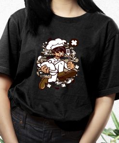 Chef Running Funny Graphic T Shirt