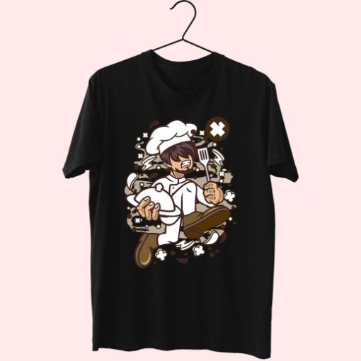 Chef Running Funny Graphic T Shirt